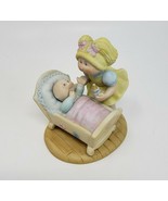 VINTAGE 1984 CABBAGE PATCH KIDS PORCELAIN FIGURINE BABY + GIRL GETTING A... - £25.99 GBP