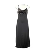House of Harlow 1960 Sequined Black Satin Slip Midi Dress sz L NEW Tags ... - $128.53 CAD
