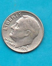 1970 D Roosevelt Dime -Near uncirculated - Brillant - $0.35