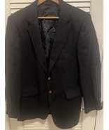 VTG Jordache Black Wool Sport Coat Blazer Jacket Size 42R - $35.54 CAD