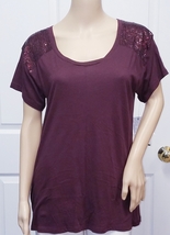 Calvin Klein jeans embellished t-shirt new with tag small burgundy - $24.99