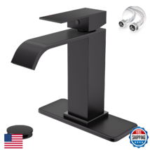 Evolvegoods Matte Black Bathroom Waterfall Faucet Single Handle 1/3 Hole... - $43.00