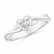 ANGARA Round Natural Diamond Heart Promise Ring in 14K Gold (GVS2, 0.23 Ctw) - £1,347.01 GBP