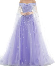 Kivary Lace Long A Line Formal Prom Dresses Evening Gowns Custom Made Lilac - £230.23 GBP