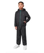 Mondetta Boys Girls Rain Jacket Pants Black 2-Piece Wind Water Resistant - $76.29 CAD