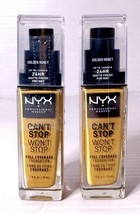 Lot of 2,  NYX Can&#39;t Stop Won&#39;t Stop Full Coverage Foundation - Golden H... - $6.98