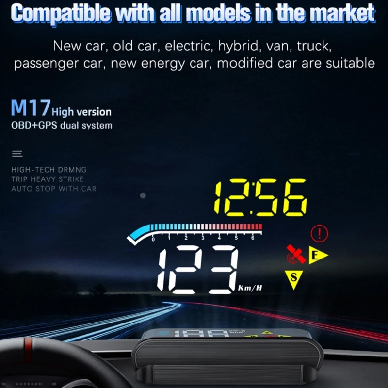 M17 Universal GPS HUD Head Up Display LED Speedometer Smart-Digital Driving - £37.10 GBP