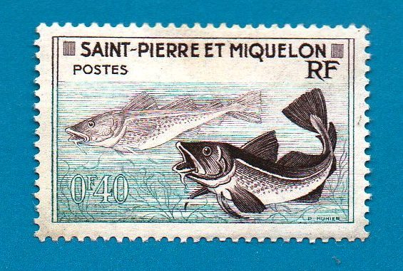Primary image for St. Pierre et Miquelon (mint postage stamp) 1957 Fishing Industry #381