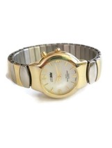 Globu Two-Toned 100FT WR Quartz Stainless Steel Stretch Band Watch Needs Repair - £18.19 GBP