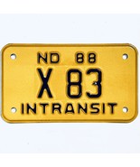 1988 United States North Dakota INTRANSIT Special License Plate X 83 - $20.35 CAD