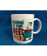 Fishing is for REEL MEN Coffee Mug Beer Cup Fisherman - Shoebox - $19.78