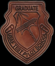 4.75&quot; Usaf Air Force Test Pilot School Graduate Antique Look Leather Patch - £104.64 GBP