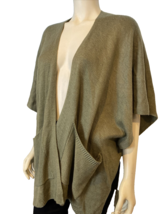 Loft Olive Green Sleeveless Open Cardigan/Shawl Size M/L - £15.17 GBP