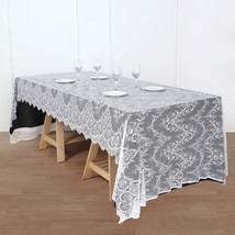 120&quot;x60&quot; Rectangle Tablecloth White Premium Lace Vintage Rustic Decor - £25.06 GBP