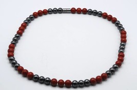 Red Jasper and Hematite Necklace - Gemstone Jewelry for Men/Women - Vita... - £19.57 GBP