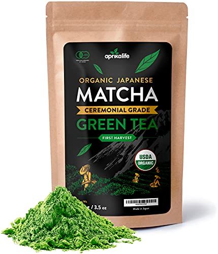 AprikaLife Japanese Ceremonial Matcha Green Tea Powder - USDA & JAS Organic - Pr