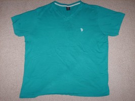 Men&#39;s U.S. Polo Assn. V-Neck Shirt Teal Xl 100% Cotton - £10.02 GBP