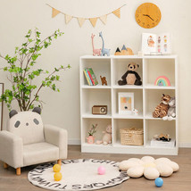 Modern 9-Cube Bookcase with 2 Anti-Tipping Kits for Books Toys Ornaments-White  - £147.50 GBP