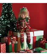 Jingles &amp; Joy Christmas Elf  20&quot; Pixie Jester Shelf Sitter Poseable Whim... - £42.77 GBP