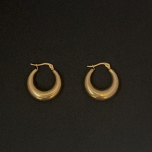 18K Gold Plated Chunky Hoop Earrings for Women - £10.41 GBP