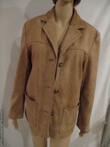 Stone Mountain Womens&#39; Double Breasted Nubuck Cowhide Tan Suede Jacket-Small - £47.95 GBP