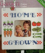 Vintage Counted Cross Stitch Kit Picture Frame Homegrown In the Garden Veggies - £9.49 GBP