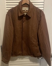 FLAWS Peter Millar 100% Cashmere Jacket Mens Size L  Brown Full Zip Silk... - $98.99