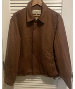 FLAWS Peter Millar 100% Cashmere Jacket Mens Size L  Brown Full Zip Silk... - $135.38 CAD