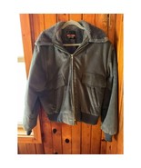 Vintage Westwind Bomber Jacket Faux Fur Collar Full Zip Gray Sportswear - $1,900.68 MXN