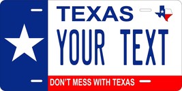 Texas Flag Personalized Custom Novelty Tag Vehicle Car Auto Motorcycle Moped ... - £13.43 GBP