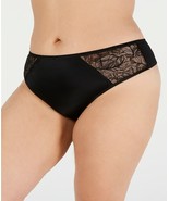 INC International Concepts Womens Black Lace Trim Thong Panty PLUS Size 1X - £7.86 GBP