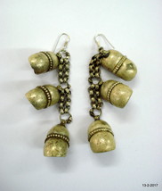 vintage antique collectible tribal old silver earrings heavy traditional... - $365.31