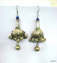 vintage antique ethnic tribal old silver earrings indian belly dance jewelry - £154.92 GBP