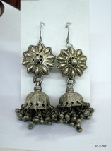 vintage antique ethnic tribal old silver earrings jumka belly dance jewe... - £169.60 GBP