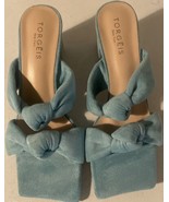 Torgeis Flamingo Womens Faux Suede Blue Top Knotted Slip On  Sandals Siz... - $47.85 CAD