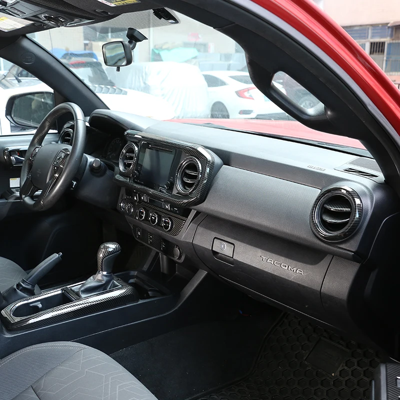 A 2016 2022 abs carbon car gear dashboard steering wheel center control storage sticker thumb200