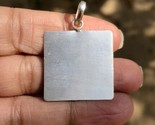 2 Pc X 999 Pure Silver Hindu Religious Solid Silver Square Sheet Pendant... - $39.19