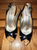 Guess By Marciano Heels Womens 7 M Morissa Black Peep Toe Slingback Pumps Black - £10.35 GBP