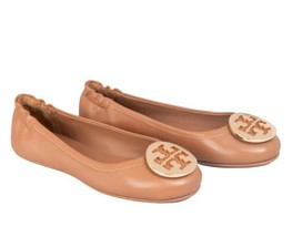 Tory Burch Ladies&#39; Size 7 Mini Travel Ballet Flat, Royal Tan / Gold, New in Box - £110.53 GBP