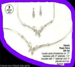 Necklace Bracelet &amp; Earring Classic 3-Piece Gift Set SILVERTONE (Avon Ne... - $24.70