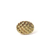 14k Yellow Gold Oval Shaped Tie Tack With Diamond Cuts  - £62.48 GBP