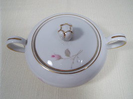 Japan China Minuet Rose 8547 Covered Sugar Bowl with Lid Gold Trim and A... - £20.03 GBP