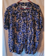 Women's Maggie Lawrence Blouse Plus Size 26/28 Button-Up Flowers Short S... - $16.99