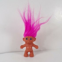 Unbranded 2.5&quot; Small Troll Doll with Blue Eyes and Pink Hair - £4.66 GBP