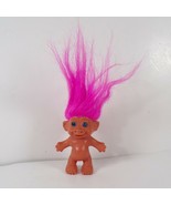 Unbranded 2.5&quot; Small Troll Doll with Blue Eyes and Pink Hair - £4.68 GBP