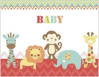 Greeting Note Card Baby Animals on Red "Baby"  - $2.95