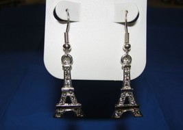&quot;Eiffel Tower&quot; Modern Costume Fashion Drop/Dangle Rhinestone Earrings NICE! - £4.00 GBP