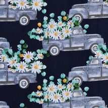 Craft Fabric, Fat Quarters, set of 3, Farmhouse Fabric Pieces, Sunflowers Truck image 6