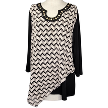 Alfred Dunner Black and Cream Blouse Size XL  - £19.46 GBP