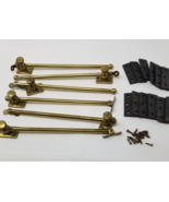 6 Vintage Brass Casement Adjuster Stays w 12 Hinges &amp; Misc Screws~ 10&quot; L... - $49.45